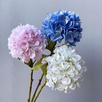 Hydrangea artificielle en soie orange brûlée 3D de haute qualité, tige unique, pour la décoration d'événements