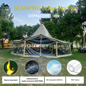 Tienda <span class=keywords><strong>de</strong></span> Campaña Tipi India Prefabricada, Tienda <span class=keywords><strong>de</strong></span> Campaña Piramidal <span class=keywords><strong>de</strong></span> Lujo Personalizada para Glamping al Aire Libre, Impermeable, para Eventos, Fiestas, Bodas, Navegación, 4 Estaciones - Product Image 6