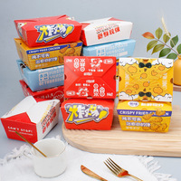 Boîte à emporter écologique jetable en flexographie gaufrée pour sushis, poulet frit, biscuits, snacks, frites