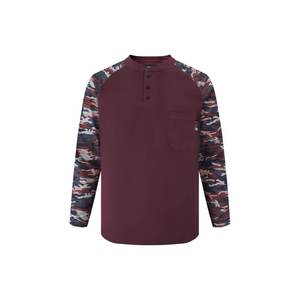 Camicia Henley con Bottoni e Tasca Singola, Motivo Patchwork Personalizzato, NFPA2112 Antistatica e Ignifuga, Abbigliamento di Sicurezza in Cotone Lavorato a Maglia - Product Image 3