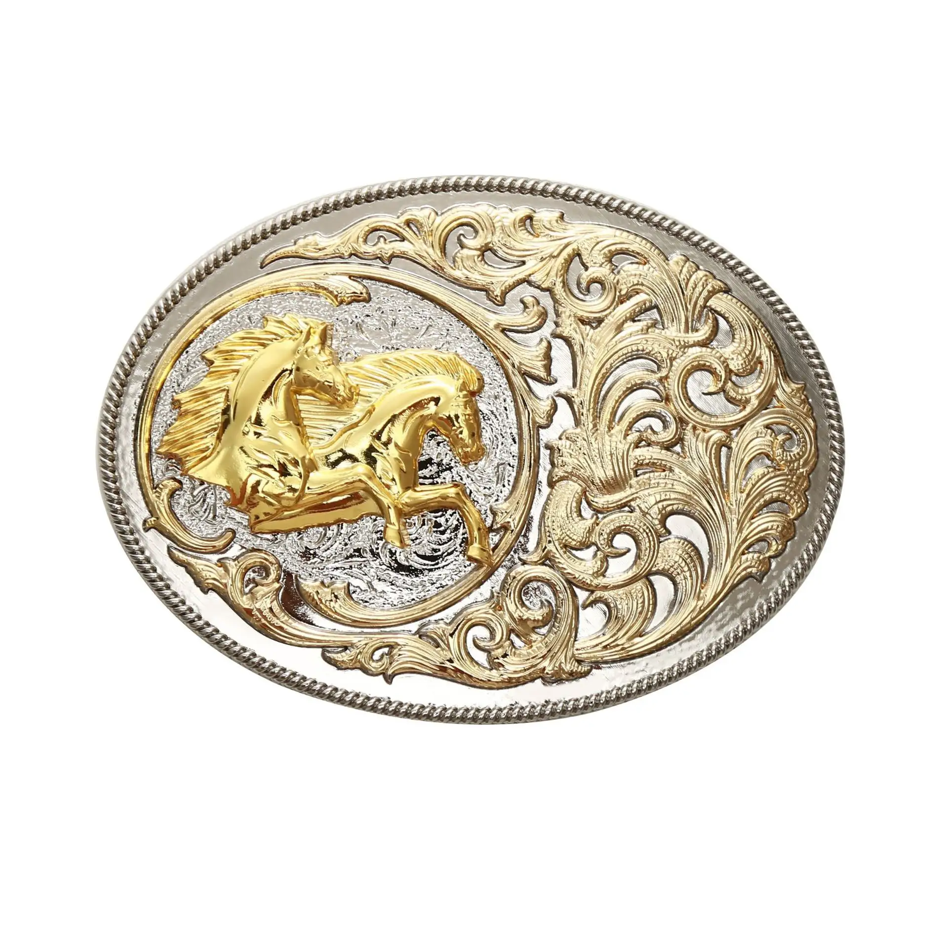 Western Cowboy European And American Style Horse Head Silver Gold Alloy mens Western Belt Buckle Custom Cowboy Belt Buckle