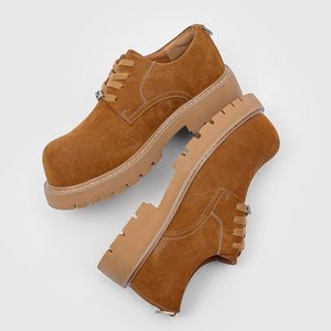 202625 <span class=keywords><strong>Scarpe</strong></span> Derby Retrò alla Moda con Punta Larga, Nuove <span class=keywords><strong>Scarpe</strong></span> da Ufficio Gialle con Suola Spessa per <span class=keywords><strong>Uomo</strong></span> - Product Image 3