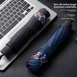 Parapluies pliables modernes à 10 baleines, à bords coupés, à motif écossais, pour la vente en gros, promotionnels, pour la protection solaire et la pluie - Utilisation homme/femme - Product Image 2