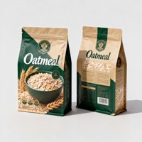 Op maat bedrukte kleurrijke vochtbestendige platte bodem pouches voor fruit, ontbijtgranen, havermout, aluminiumfolie, mylar doypack zakken
