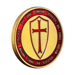 Caballero Templario Recuerdo Moneda chapada en oro Non Nobis Domine,Non Nobis,Sed NominiTuo Da Gloriam Caballero Teutónico Moneda conmemorativa - Product Image 6