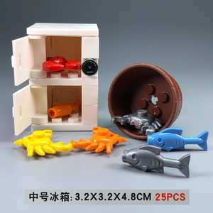 ตัวต่อขนาดเล็ก MOC รูปสัตว์น้ำ กุ้งก้ามกราม ปู <span class=keywords><strong>ปลา</strong></span> <span class=keywords><strong>ตู้</strong></span>แช่เย็น <span class=keywords><strong>ตู้</strong></span>เก็บอาหารสด สำหรับเด็ก - Product Image 2