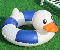 Bouée de bain rayée en PVC pour enfants, motif canard de dessin animé, nouveauté pour les fêtes aquatiques estivales