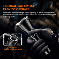 Lampe torche LED tactique rechargeable USB en alliage d'aluminium anodisé, étanche, 1000+ lumens, longue portée 1 km, ultra-lumineuse