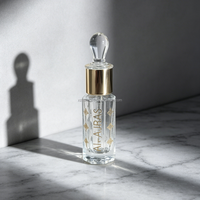 HAORUIXIN Flacon compte-gouttes octogonal en verre pour huiles essentielles 3/6/12 ml, rechargeable, vide, avec bouchon à vis pour échantillons de parfum