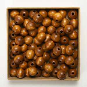 16mm perles en bois naturel couleur perles en bois naturel processus couleur perles en bois rondes avec trous accessoires de bricolage - Product Image 6