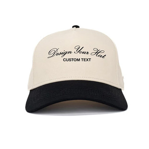 Casquette vintage structurée à 5 panneaux en sergé de coton sur mesure professionnelle casquette de baseball et chapeau de sport en polyester avec logo 3D - Product Image 1