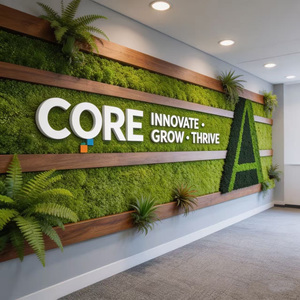 Panneaux muraux décoratifs en mousse naturelle préservée, écologiques, insonorisants et durables, personnalisés en usine, <span class=keywords><strong>pour</strong></span> les bureaux, les halls d'entrée et les logos d'entreprise - Product Image 4