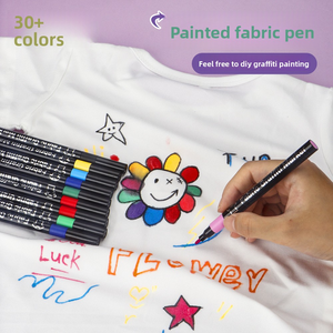 Marcadores de <span class=keywords><strong>tela</strong></span> personalizados permanentes <span class=keywords><strong>para</strong></span> ropa, rotuladores de pintura de <span class=keywords><strong>tela</strong></span> de 30 colores, marcadores de pintura impermeables <span class=keywords><strong>para</strong></span> camisetas, zapatos de lona, bolsa - Product Image 2