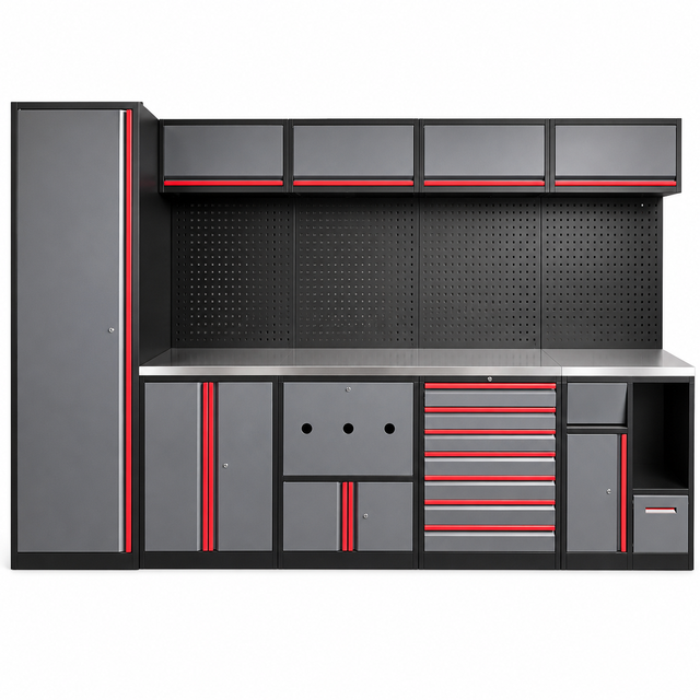 Heavy Duty Modular OEM Garage Workshop Car Versatile Metal Tool Storage Cabinet Box Combination Workbench Work Station