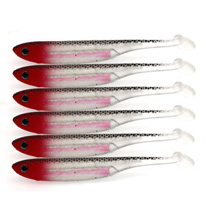 6X 4 pouces leurre Double couleur Softbait Kit nager ménés feuille à l'intérieur <span class=keywords><strong>des</strong></span> leurres de pêche ménés souples - Product Image 6