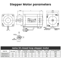 Kit Servo Loop Tertutup 4.5N.m 8N.m 12N.m Mudah Dipasang, CNC 3 Axis Motor Stepper Nema 34 Dengan Encoder dan Driver