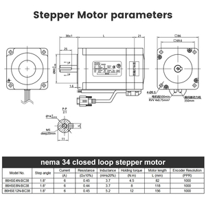 Bộ <span class=keywords><strong>Kit</strong></span> Servo Đóng Vòng Kín Dễ Sử Dụng 4.5N.m 8N.m 12N.m <span class=keywords><strong>CNC</strong></span> 3 Trục Động Cơ Bước Nema 34 Có Encoder và Driver - Product Image 3