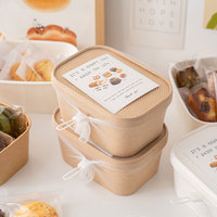 Boîte d'emballage en papier pour pâtisseries à emporter : Scones, Madeleines, Biscuits, Sandwichs, Mochis, Mochis de neige, Desserts – Idéale pour l'emballage alimentaire