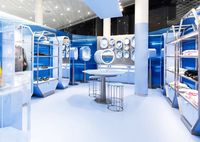 Vente en gros bijouterie personnalisée vitrine métal doré acier inoxydable boutique de détail présentoir à bijoux en or