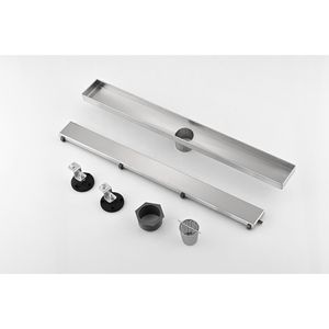 El Desagüe de suelo de ducha lineal ABS moderno DB de 32 pulgadas incluye colador de pelo y pies de nivelación para uso en baño o cocina - Product Image 3