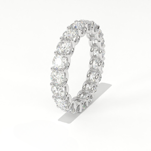 Anillo de Diamantes Flotantes con Corte Brillante Redondo para Mujer, Anillo de Eternidad Clásico para Boda, Plata 925 - Product Image 4