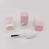 Cepillo de nailon con mango de plástico y tapa cuadrada de vidrio UV degradado, logotipo/color personalizado, tapa de rosca para esmalte de uñas y aceite.