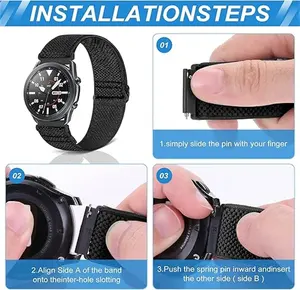 Nylon 20mm 22mm Armband für Tic Watch GTW/GTX S2 E2 Band für Tic Watch Pro <span class=keywords><strong>3</strong></span> Ultra 2021 GPS/LTE Geflochtene Schlaufe Weiches Armband - Product Image 4