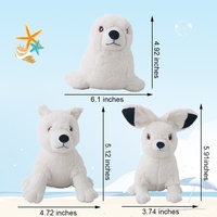 Ensemble de jouets en peluche animaux arctiques : Phoque blanc, Renard, Lévrier – Coton PP écologique, Doux et réconfortant pour enfants – Personnalisable OEM ODM, Vente en gros