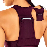 Soutien-gorge de sport tendance avec logo personnalisé OEM/ODM, avec poches intégrées, pour l'entraînement et la gym, vêtements de yoga pour femmes grandes tailles