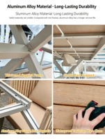 Ensemble de salle à manger d'extérieur, chaise en rotin et table en composite de bois, mobilier de loisirs imperméable pour patio et jardin de villa