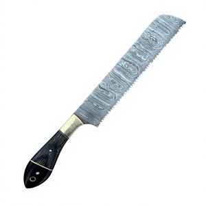 Damascus Steel Kitchen <b>Knife</b> <b>Set</b> 5-Piece Wood Handle Straight Back Bevel Edge Chef <b>Knives</b> - Product Image 3