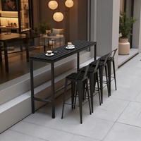Ensemble table et chaises de bar nordiques en métal pour extérieur, table longue de terrasse, anti-corrosion, résistant aux intempéries, pour café, tabourets hauts, projets personnalisables