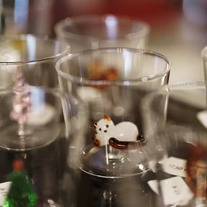 Taza de agua de cristal de gato lindo creativo personalizado taza transparente de mujer - Product Image 6