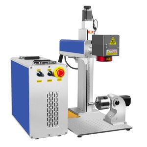 Machine de marquage laser à fibre JPT Mopa 100W 2.5D Ezcad3 Mopa M7 avec axe Z motorisé et axe rotatif pour gravure en relief profond sur métal - Product Image 1