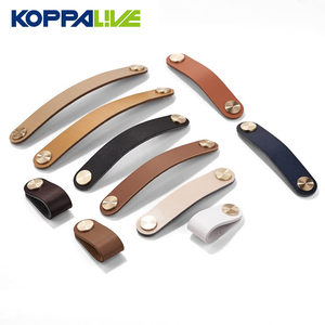 Koppalive đồ nội thất ngăn kéo kéo PU da Brass Studs tủ Tủ knobs xử lý - Product Image 1