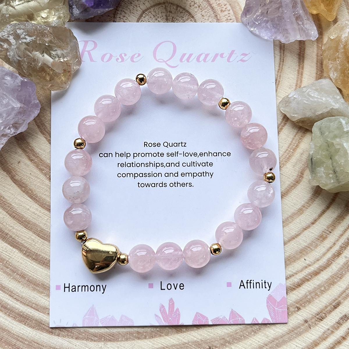 Pink quartz+card