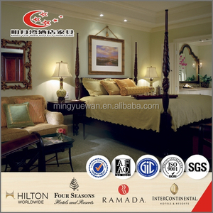 Elegante moderno Hotel Hilton muebles simplificar tela lujo negro roble alto brillo rey tamaño dormitorio conjunto - Product Image 4