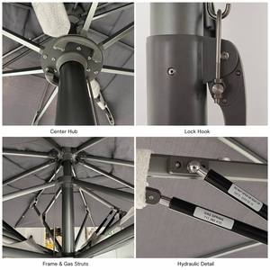 Parasol romain <span class=keywords><strong>de</strong></span> jardin à vérin hydraulique, structure <span class=keywords><strong>de</strong></span> support à vérin à gaz, grande couverture, auvent <span class=keywords><strong>de</strong></span> loisirs extérieur - Product Image 5