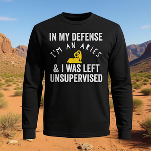 En mi defensa, soy un Aries, camiseta de manga larga con diseño de Ram del zodiaco, talla unisex para adultos - Product Image 3