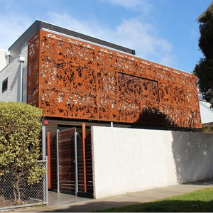 Revêtement mural perforé en acier Corten découpé au laser, aspect rouille naturelle, panneaux décoratifs pour hôtels et bâtiments - Product Image 1