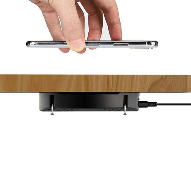 Mobile Phone ABS 10 W Fast Charging OTP/OVP Invisible Hidden Table Long Distance Range Desk Wireless Charger Furniture