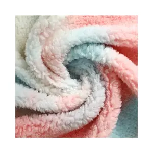 Hot Sale 100%Polyester Dye Pattern Thick Sherpa Fleece Fabric For Blanket