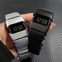 Montre Carrée Rétro Homme, Design de Niche Y2K, Millénaire Personnalisé, Affichage Numérique Électronique pour Hommes