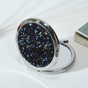 Wholesale Diamond Glitter Double Sided Material Silver <b>Mirror</b> Portable <b>Small</b> Folding Makeup <b>Mirror</b> for Girls Souvenir - Product Image 6
