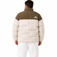 Chaqueta de plumón acolchada tejida para hombre, cuello alto, cremallera completa, bolsillos, cálida para invierno, informal, tallas grandes, extragrandes 6XL 7XL