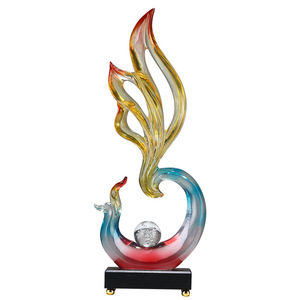 Phoenix entrée Villa bureau décoration douce maison salon pendaison de crémaillère Figurine résine époxy artistique sculpté - Product Image 5