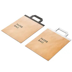 कस्टम मुद्रण लोगो takeaway क्राफ्ट पेपर बैग शॉपिंग उपहार पैकेजिंग हैंडबैग