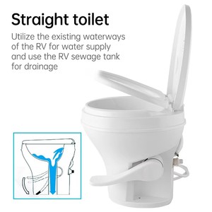 ห้องน้ำเคลื่อนที่แบบพลาสติกพร้อมระบบกดเท้าสำหรับตั้งแคมป์และรถบ้าน SEAFLO Toilet - Product Image 2