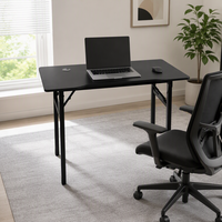 Table de bureau pliable moderne et simple à prix abordable, avec cadre métallique robuste, idéale pour les petits espaces