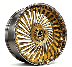 Rines Multirradio VIP de una Pieza Forjados en Oro Brillante de 18/20/22/24/26/30 Pulgadas 5x112 5x114.3 5x130 para Benz EQS CLS Audi A8 <span class=keywords><strong>BMW</strong></span> X7 GT - Product Image 3